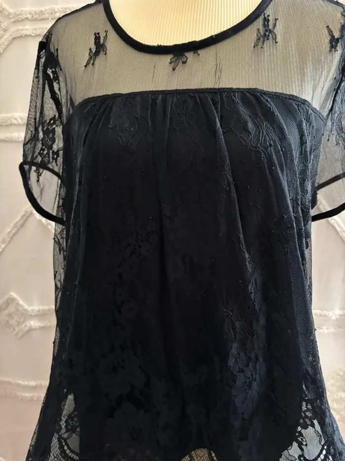 Haut noir en dentelle Teddy Smith – taille 3 - photo numéro 3