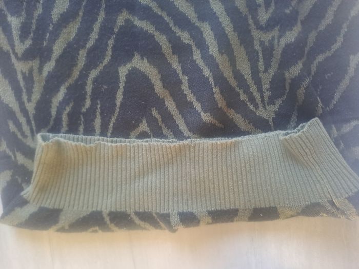 Robe pull zébré kaki noir Taille S - photo numéro 8