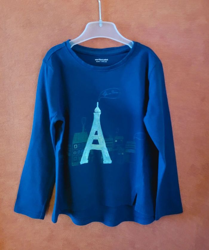 T-shirt fille, manches longues