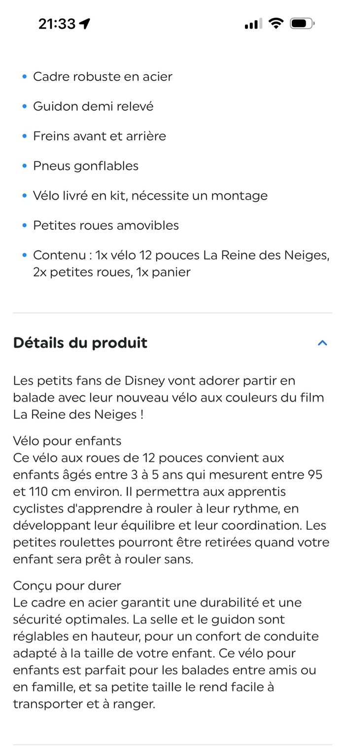 Vélo Reines des Neiges 12 pouces - photo numéro 6