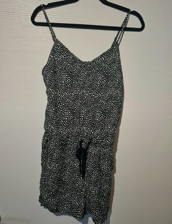 Combishort femme noir à pois blanc taille 38 Kiabi