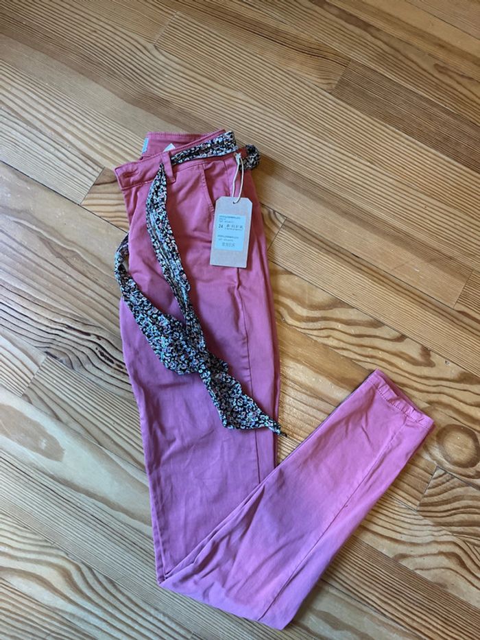 Pantalon chino Dyli rose Le temps des Cerises taille 24