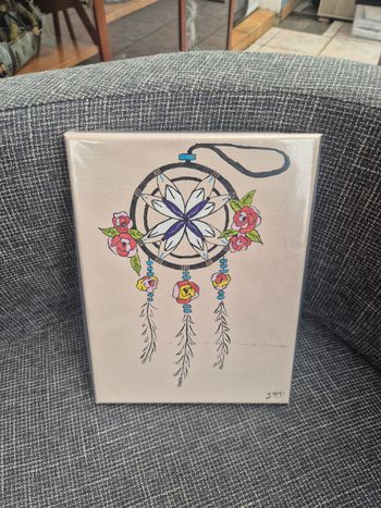 Tableau Attrape-Rêves fait main – Déco Bohème – Pièce Unique