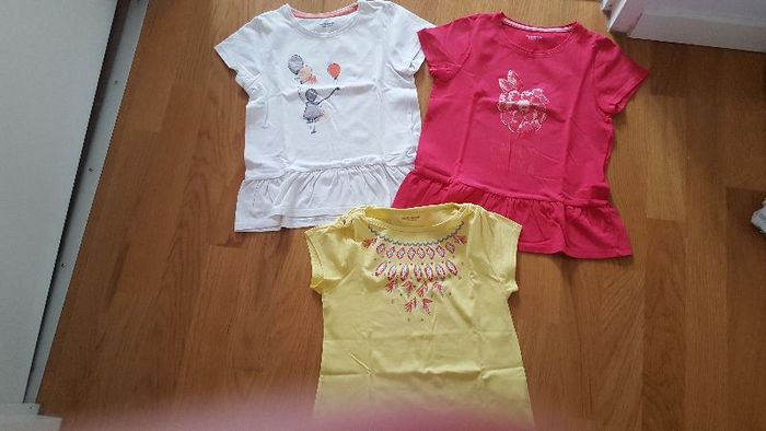 3 tee shirts fille 8 ans manches courtes Vertbaudet
