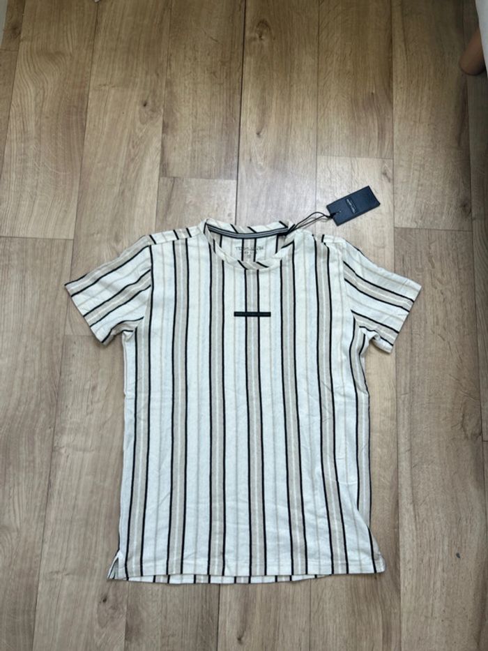 T-shirt Teddy Smith High Life blanc cassé lin cotton S