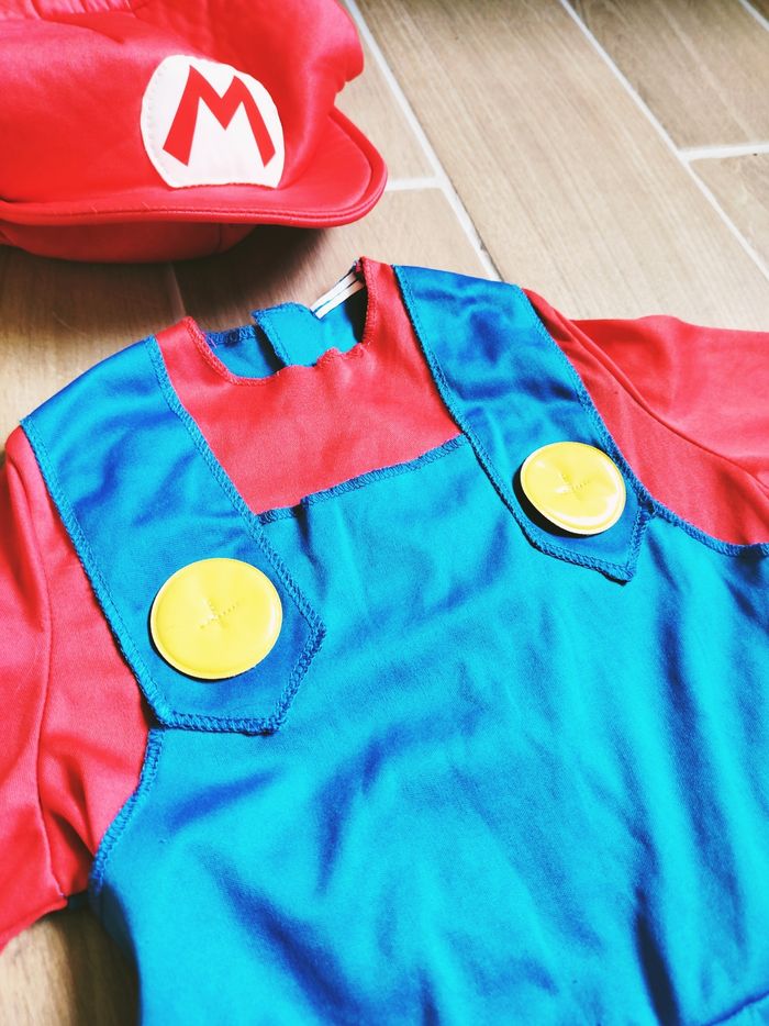 🪠 Déguisement /costume et chapeau de plombier Mario Bros pour enfant - photo numéro 3