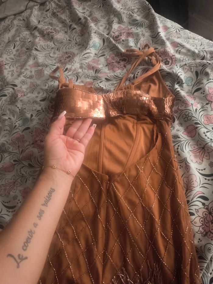 Robe cocktail bronze - photo numéro 8
