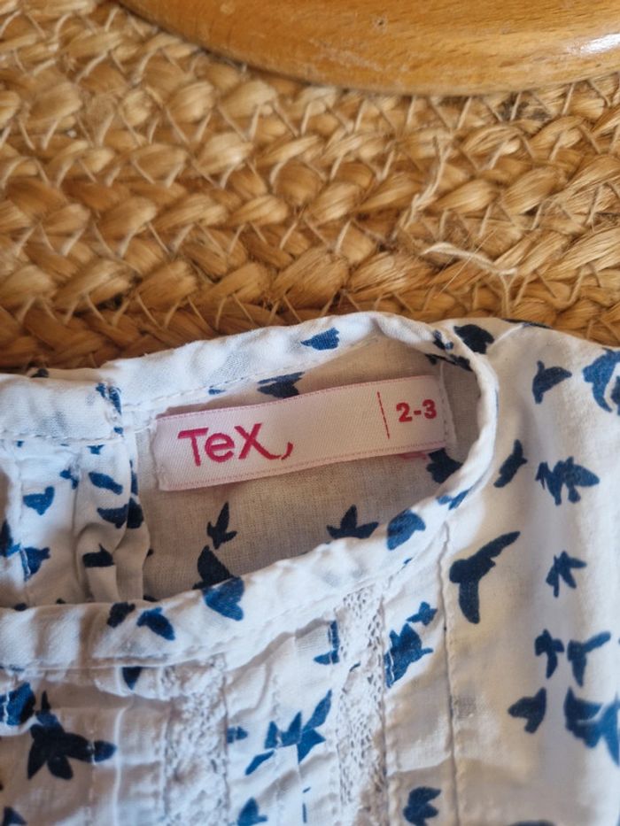 Jolie haut blanc motifs oiseaux fille tex 2 ans - photo numéro 5