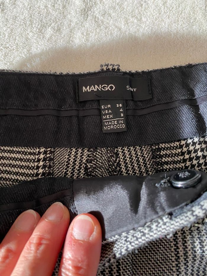 Pantalon Mango noir et blanc à carreaux taille 36 - photo numéro 6