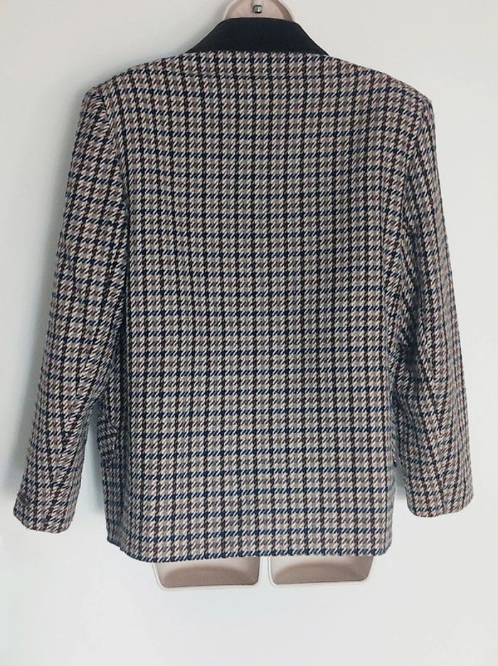 Ensemble tailleur jupe pied de poule marron beige laine vintage / C&A - 38/M ร 40/L - photo numรฉro 12