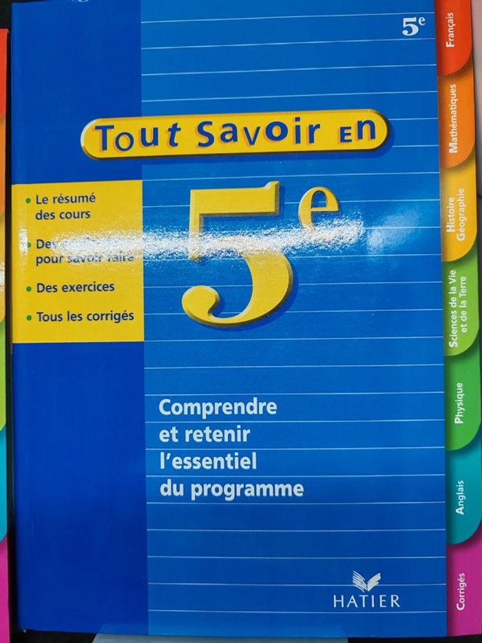 Tout savoir en 6e / 5e / 4e / 3e et 2 de Manuel scolaire - photo numéro 3
