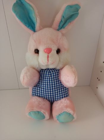 Peluche lapin rose 23 cm