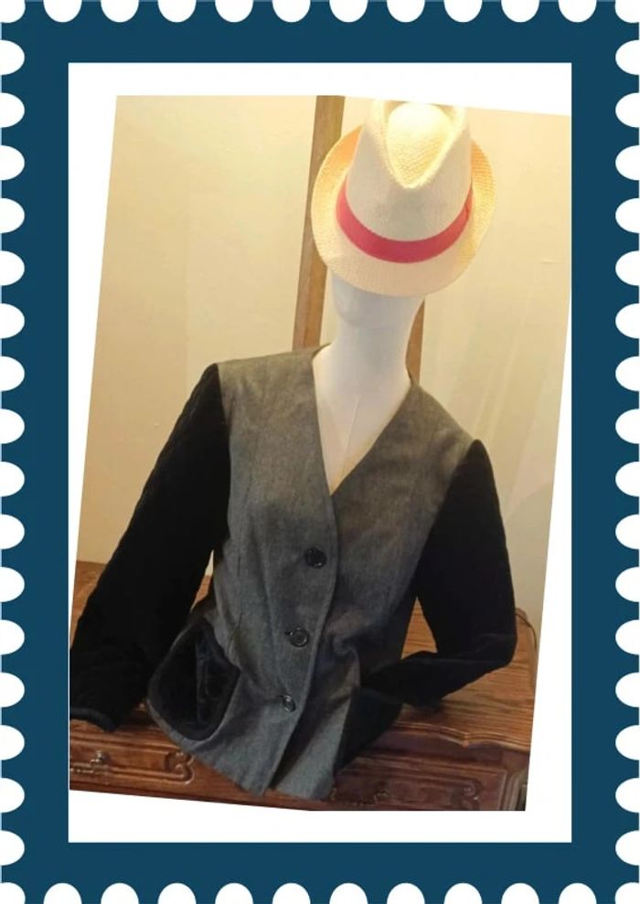 Blazer femme bi matière taille 38/40 - photo numéro 2