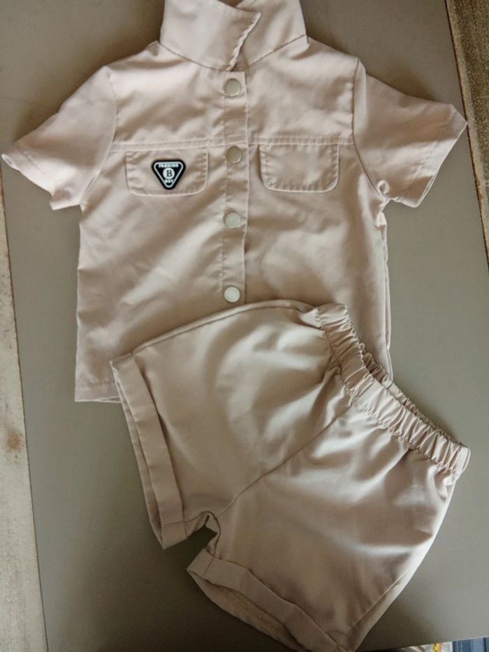 Ensemble été short tee short fashion boy shein taille 12-18 mois