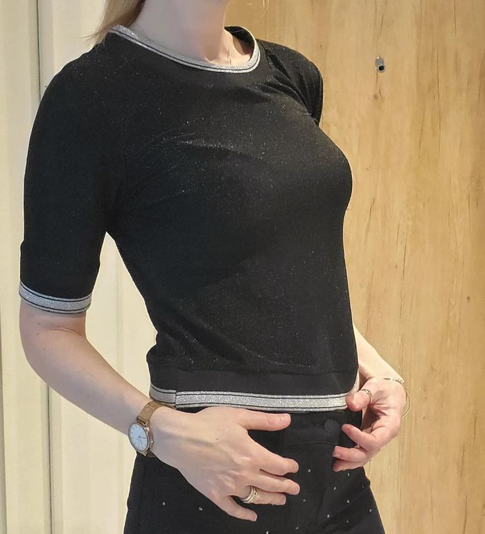 Joli top soirée chic noir métallisé Jennyfer S - photo numéro 5