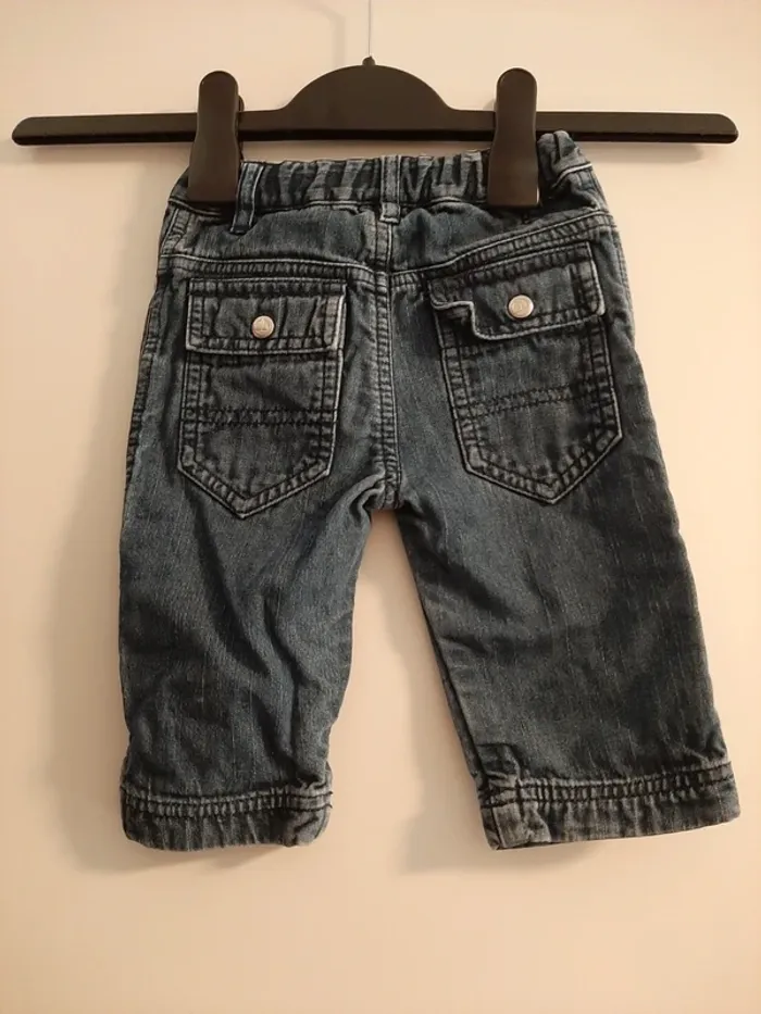 Pantalon en jean doublé Petit bateau 6 mois - photo numéro 2