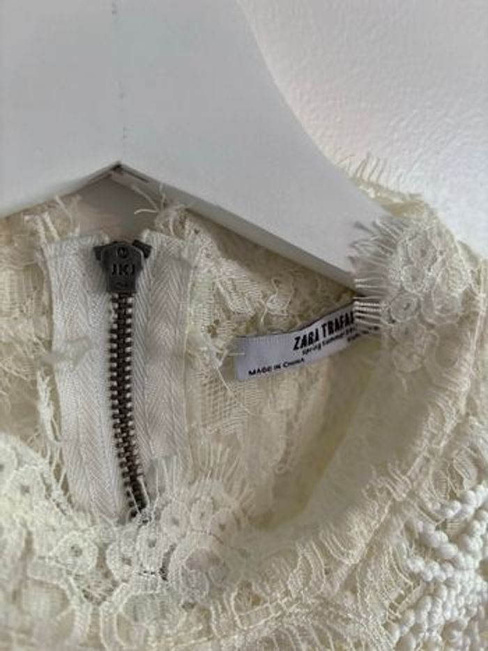 Top à dentelle écru Zara taille S bohème - photo numéro 6