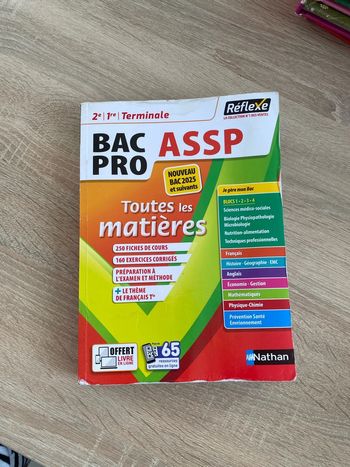 bac pro ASSP, réflexe, seconde première terminale, toutes les matières