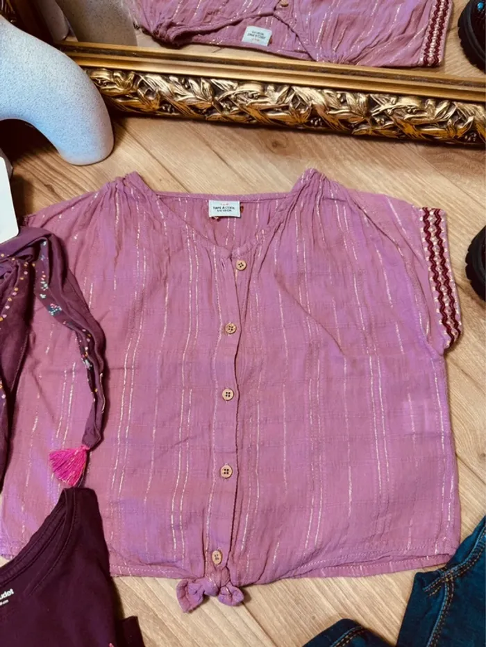 Taille 5 ans tenue 4 pièces fille Multimarque violet bleu * smile * 🌹 - photo numéro 2