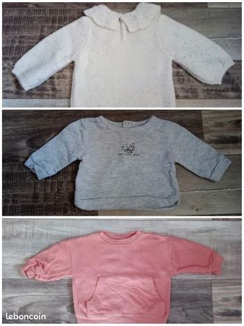 Lot de pull fille taille 3 mois