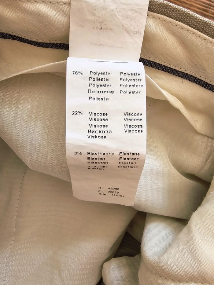 Costume entier 2 pièces veste et pantalon de costard beige crème taille 40 et 50 - photo numéro 3