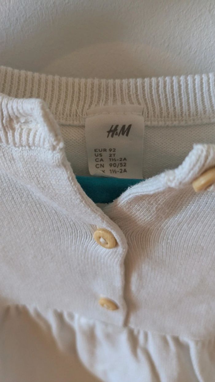 🔹robe manches longues en maille fine h&m - 92 cm - photo numéro 2