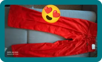 Jean rouge en coton wrangler