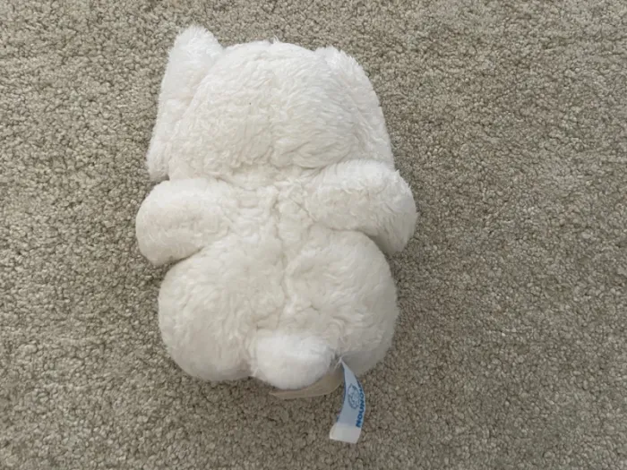 Doudou peluche éléphant nounours blanc tissus decoré doudou elephant assis 20 cm - photo numéro 5