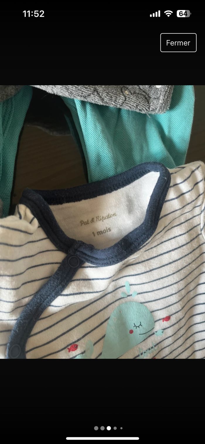 Pyjama taille 1 mois - photo numéro 3