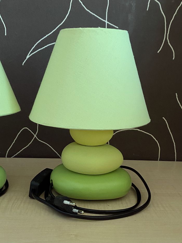 2 lampes de chevet vert anis - photo numéro 2
