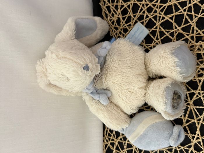 Doudou et compagnie lapin blanc bleu Bonbon miroir abimé - photo numéro 2