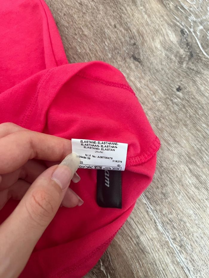 Pull col rond, manches bouffante qui arrive au-dessus du coude, fuchsia, Etam, M, 95% coton - photo numéro 8