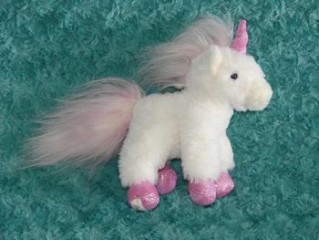 Petite peluche licorne blanche rose Bukowski 🐴état neuf