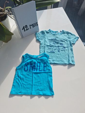 Lot 2 tee-shirts 12 mois Kitchoun