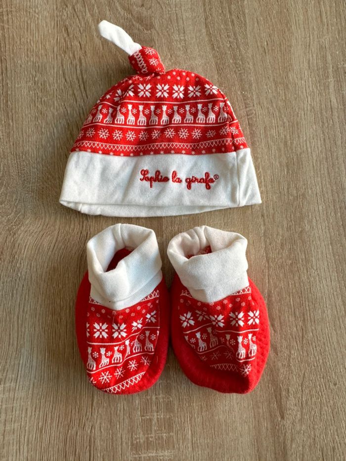 Bonnet et chaussons Sophie la girafe
