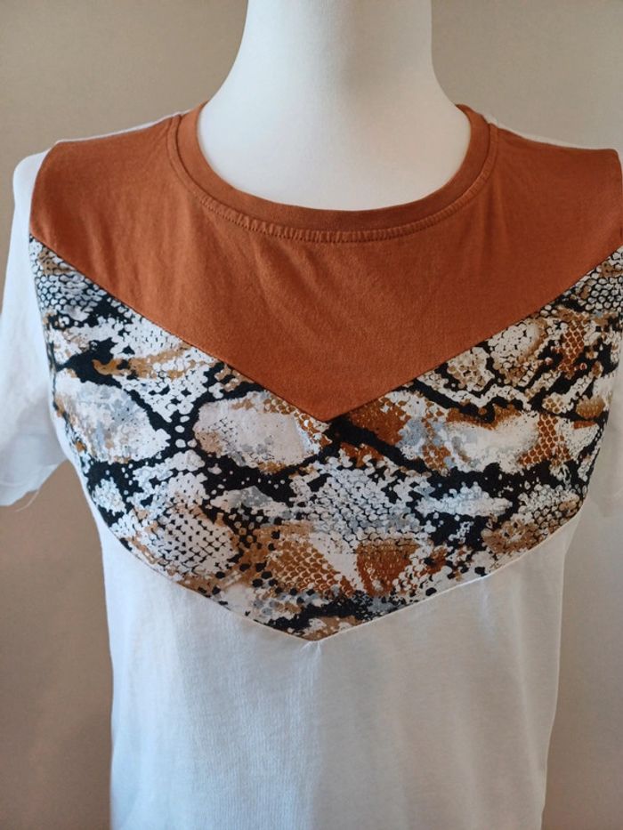 T-Shirt blanc à motifs WE taille S 36 - photo numéro 3