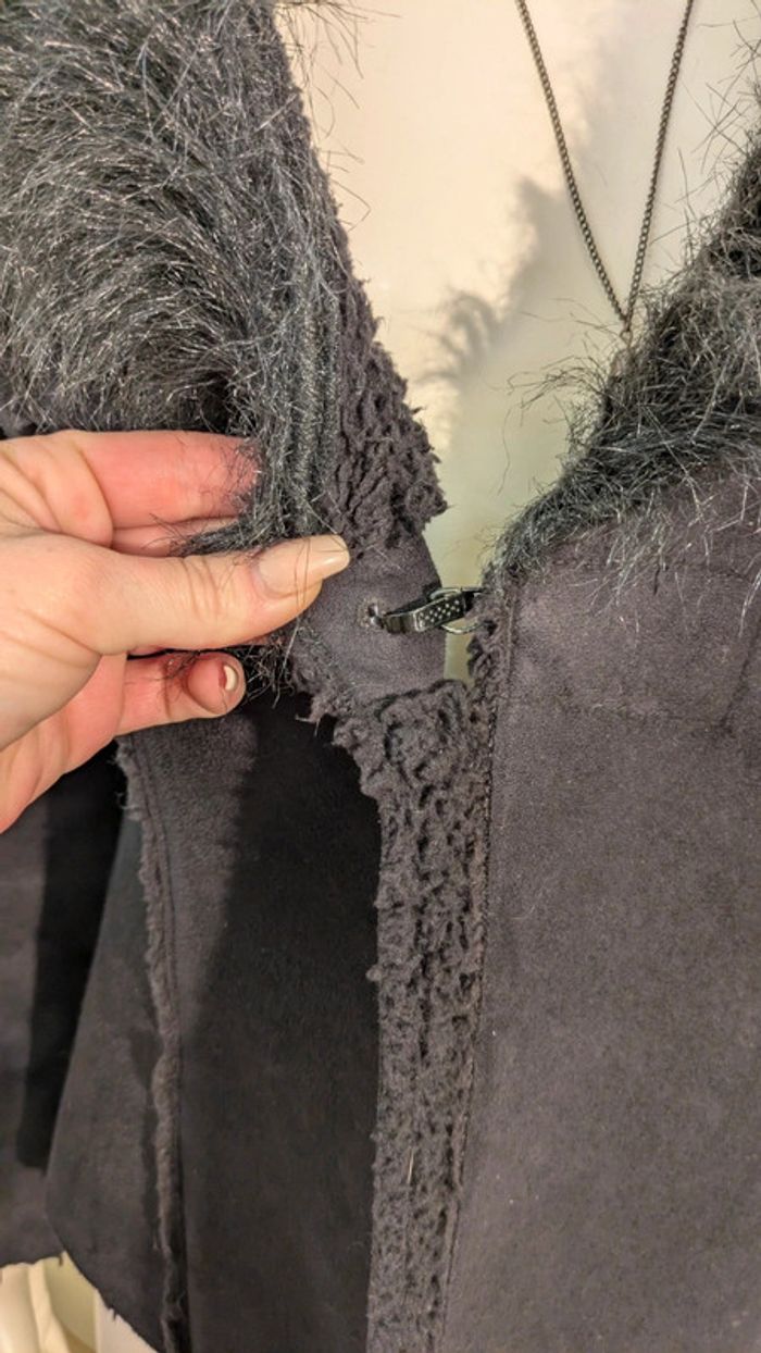 Manteau chaud noir foururu - photo numéro 6