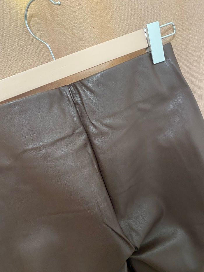 Legging simili cuir chocolat Little Miss - photo numéro 2