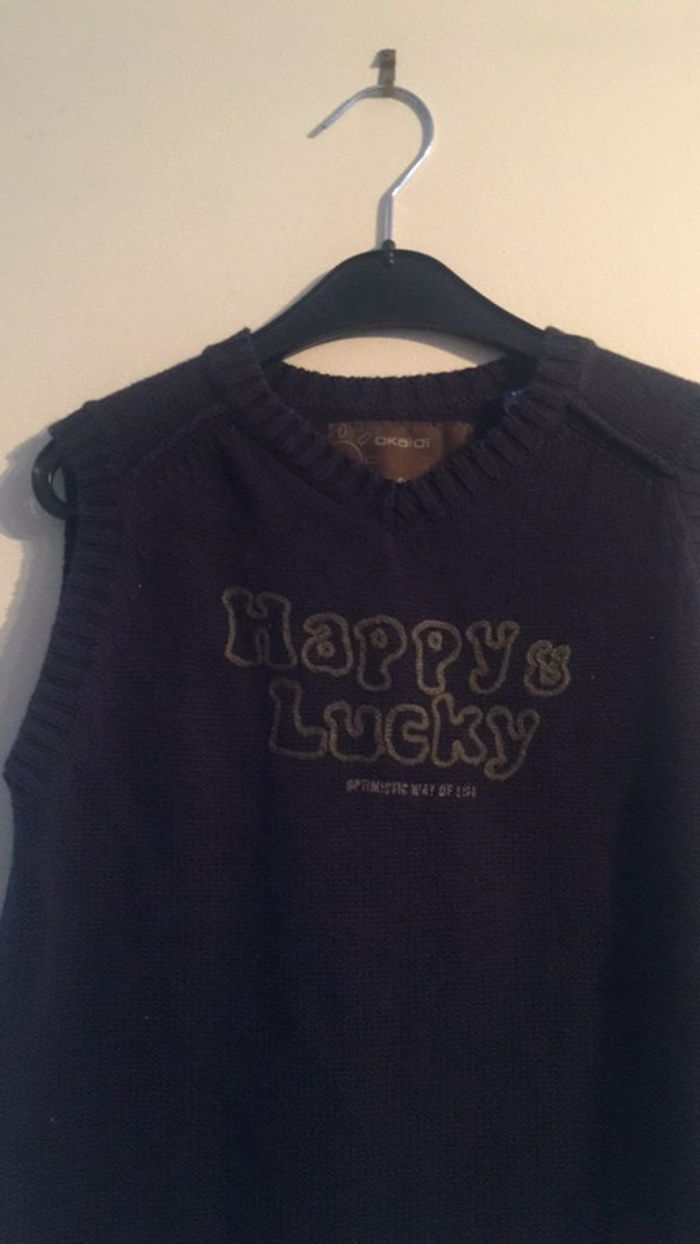 Pull sans manches bleu marine - photo numéro 2