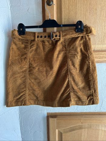 Jupe coton en velours côtelé camel - taille 42