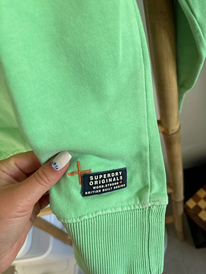 pull vert menthe superdry taille S - photo numéro 3