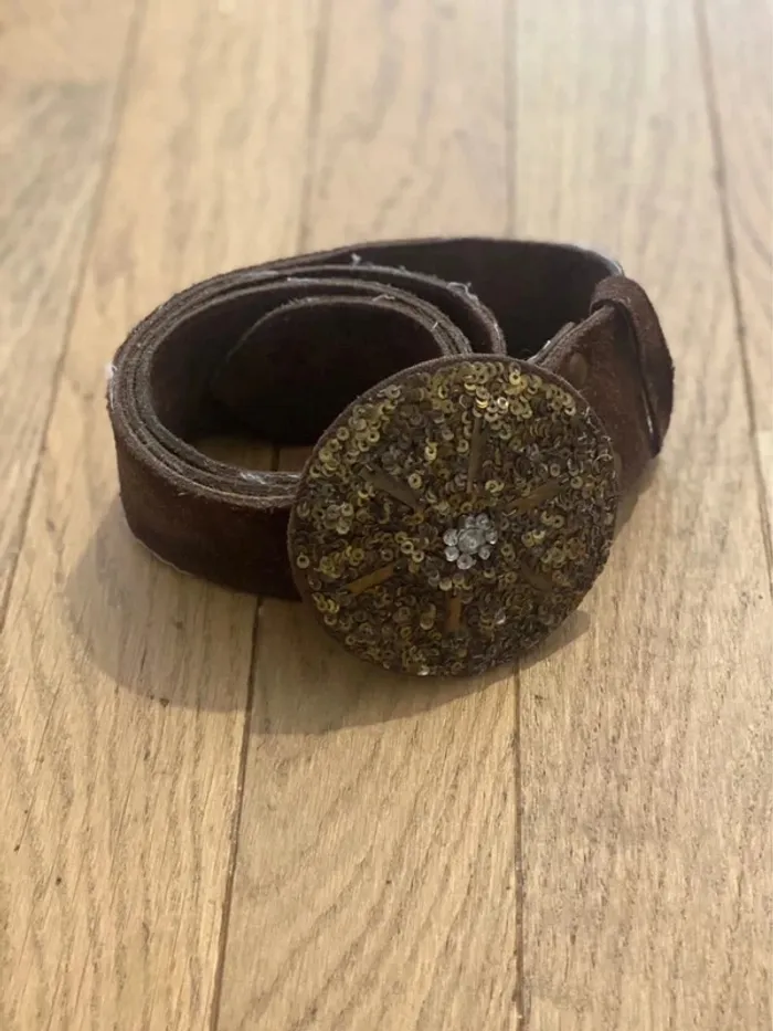 Ceinture en cuir daim Antik Batik taille 90 - photo numéro 2
