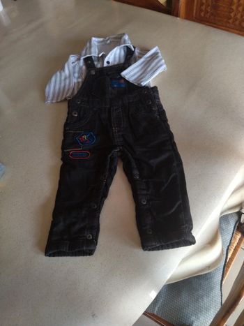 Salopette orchestra+chemise. Taille 6 mois