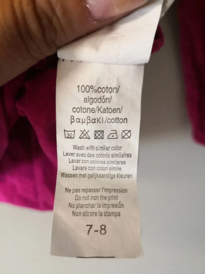 Tee shirt manches longues rose inscription - photo numéro 3