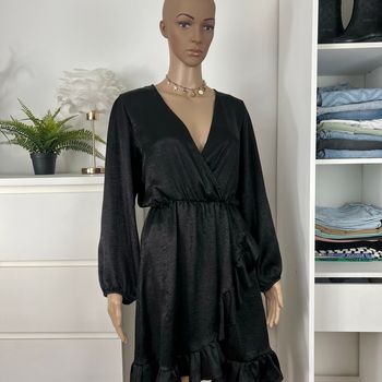 Robe noire satinée Rue des Abbesses - Taille 36 S - Élégante et féminine
