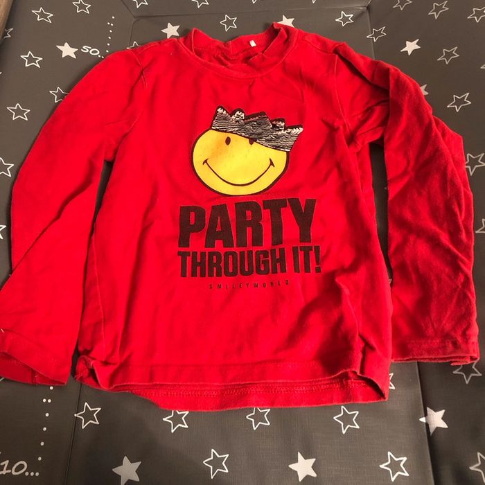 Tee shirt à sequins smiley 4 ans