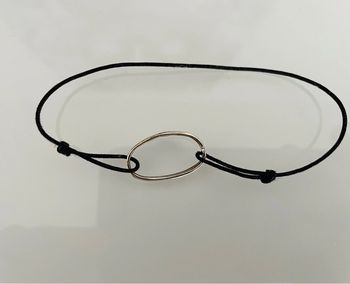 Bracelet cordon et rond en Argent