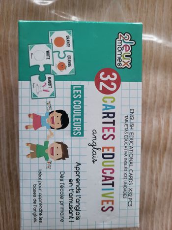 Jeu cartes educatives anglais