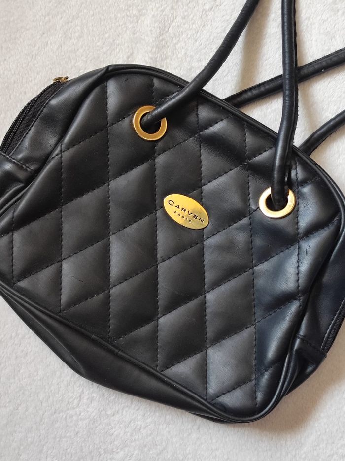 Sac à main vintage en cuir carven - photo numéro 2