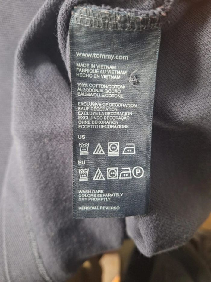 Polo tommy hilfiger bleu foncé - taille L - 100% coton - brodé (36) - photo numéro 8